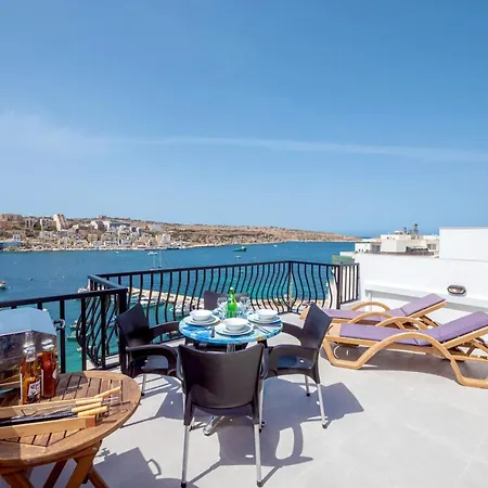 Daire Harbour Lights Seafront Penthouse, With Large Terrace With Stunning Panoramic Sea Views - By Getawaysmalta St. Paul's Bay